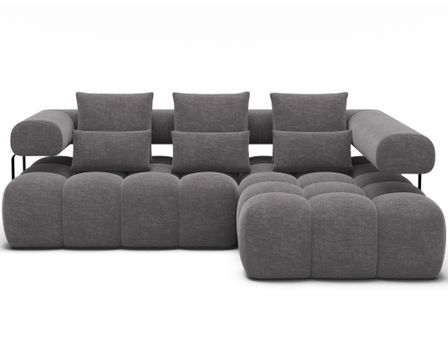 Canapé d'angle convertible KEVY en tissu avec extension électrique - 260 cm