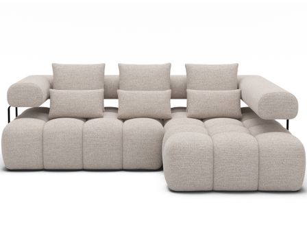 Canapé d'angle convertible KEVY en tissu avec extension électrique - 260 cm
