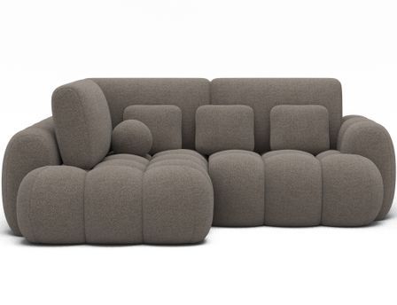 Canapé d'angle convertible KOZON en tissu bouclette avec coffre de rangement - 267 cm