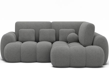 Canapé d'angle convertible KOZON en tissu bouclette avec coffre de rangement - 267 cm