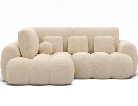 Canapé d'angle convertible KOZON en tissu chenille avec coffre de rangement - 267 cm