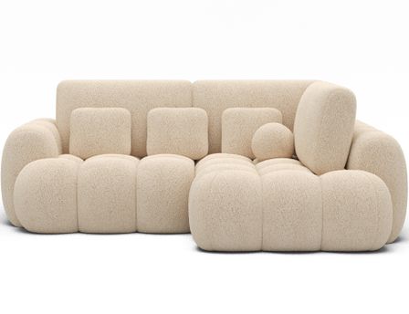 Canapé d'angle convertible KOZON en tissu chenille avec coffre de rangement - 267 cm
