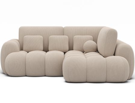 Canapé d'angle convertible KOZON en velours avec coffre de rangement - 267 cm