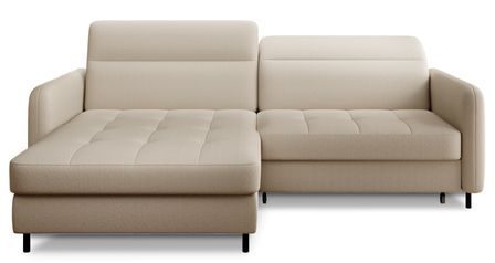Canapé d’angle convertible KUNDER en tissu avec coffre de rangement – 228 cm