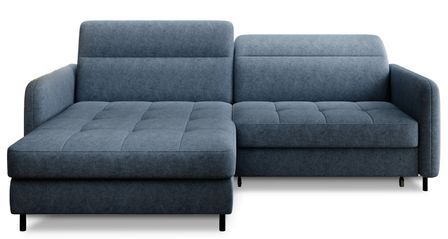 Canapé d’angle convertible KUNDER en tissu avec coffre de rangement – 228 cm