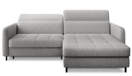 Canapé d’angle convertible KUNDER en tissu avec coffre de rangement – 228 cm