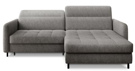 Canapé d’angle convertible KUNDER en tissu avec coffre de rangement – 228 cm