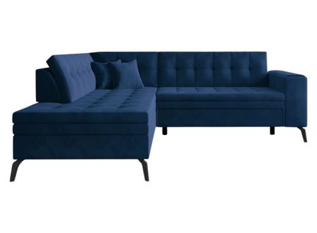 Canapé d’angle convertible LARRY en simili cuir avec pieds en acier noir – 260 cm