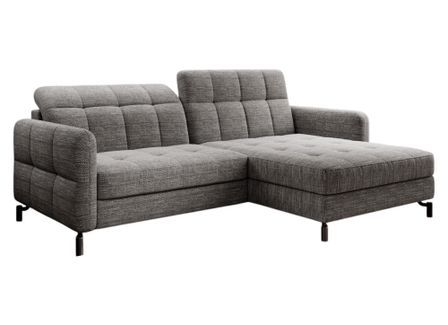 Canapé d’angle convertible LORI en tissu avec coffre de rangement – 225 cm