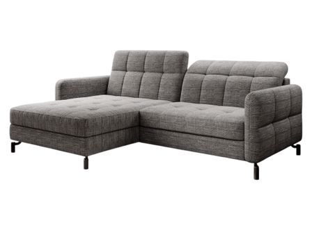 Canapé d’angle convertible LORI en tissu avec coffre de rangement – 225 cm