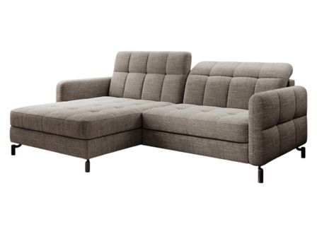 Canapé d’angle convertible LORI en tissu avec coffre de rangement – 225 cm