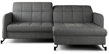 Canapé d’angle convertible LORI en tissu avec coffre de rangement – 225 cm