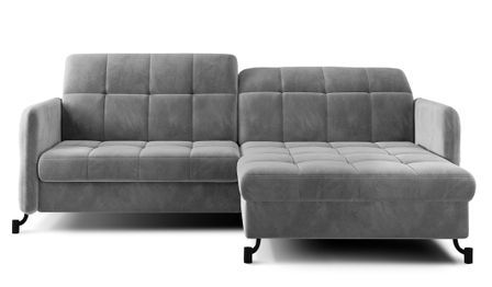 Canapé d’angle convertible LORI en velours avec coffre de rangement – 225 cm