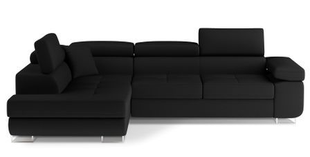 Canapé d’angle convertible MARKA en tissu avec coffre et têtières réglables – 272 cm