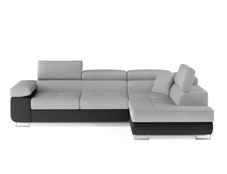Canapé d’angle convertible MARKA en tissu et simili cuir – 272 cm