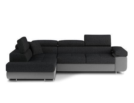 Canapé d’angle convertible MARKA en tissu et simili cuir – 272 cm