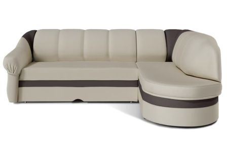 Canapé d'angle convertible SUNDY en simili cuir avec coffre de rangement - 250 cm
