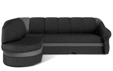 Canapé d'angle convertible SUNDY en tissu avec coffre de rangement - 250 cm