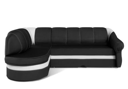 Canapé d'angle convertible SUNDY en tissu avec coffre de rangement - 250 cm