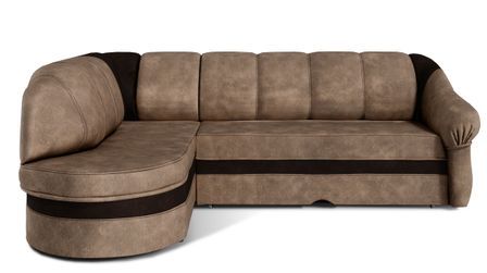 Canapé d'angle convertible SUNDY en velours avec coffre de rangement - 250 cm