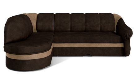 Canapé d'angle convertible SUNDY en velours avec coffre de rangement - 250 cm