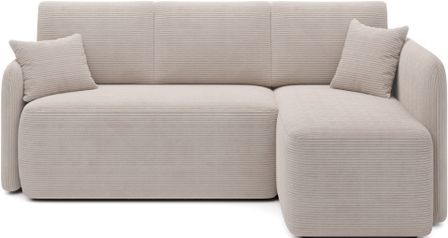 Canapé d’angle convertible TAKIN en tissu côtelé avec coffre – 206 cm