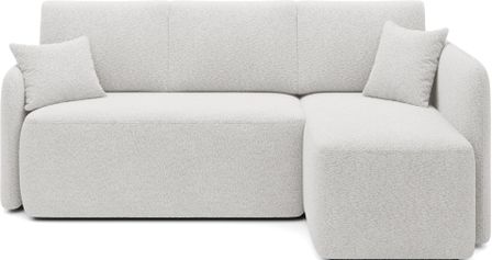Canapé d’angle convertible TAKIN en tissu côtelé avec coffre – 206 cm