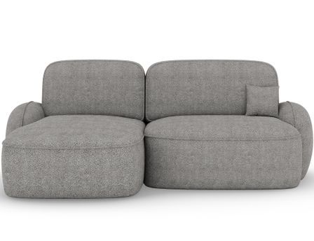Canapé d'angle convertible TALIA en tissu bouclette avec coffre de rangement -
