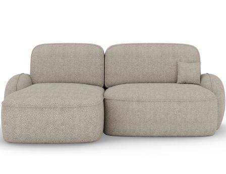 Canapé d'angle convertible TALIA en tissu bouclette avec coffre de rangement -