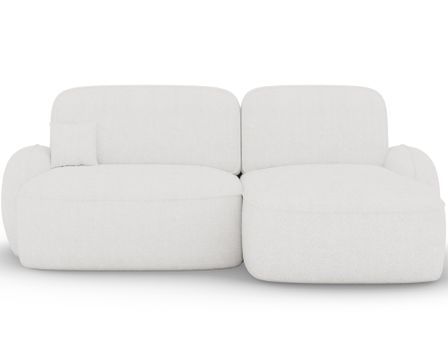 Canapé d'angle convertible TALIA en tissu bouclette avec coffre de rangement -