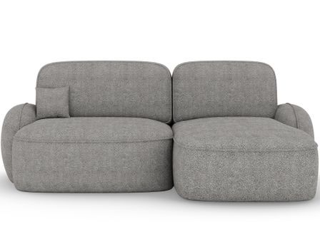 Canapé d'angle convertible TALIA en tissu bouclette avec coffre de rangement -