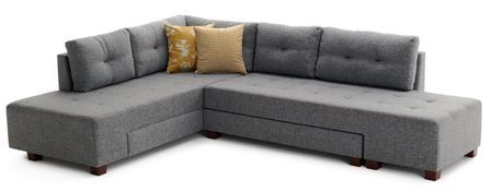 Canapé d'angle convertible tissu gris Divona 282 cm