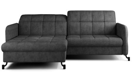 Canapé d'angle convertible tissu avec coffre de rangement LORI