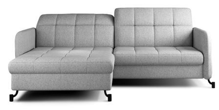 Canapé d'angle convertible tissu avec coffre de rangement LORI