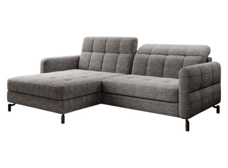 Canapé d'angle convertible tissu avec coffre de rangement LORI