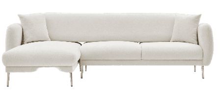 Canapé d'angle convertible tissu et pieds doré Birka 266 cm