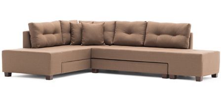 Canapé d'angle convertible tissu marron Divona 282 cm