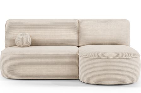 Canapé d’angle convertible VERNA en tissu côtelé – 220 cm