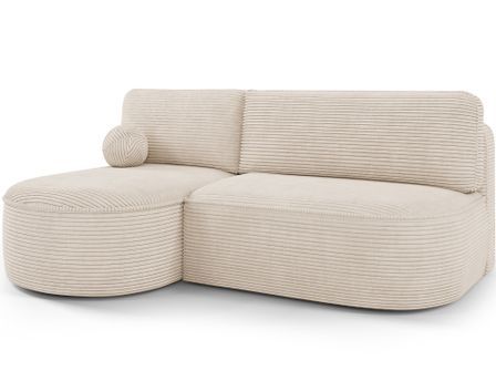 Canapé d’angle convertible VERNA en tissu côtelé – 220 cm