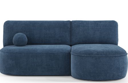 Canapé d’angle convertible VERNA en tissu côtelé – 220 cm