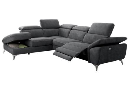 Canapé d'angle de relaxation électrique microfibre Skina