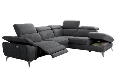 Canapé d'angle de relaxation électrique microfibre Skina