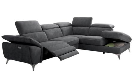 Canapé d'angle de relaxation électrique microfibre Skina