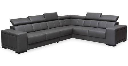 Canapé d'angle droit simili cuir gris Arosa 320 cm