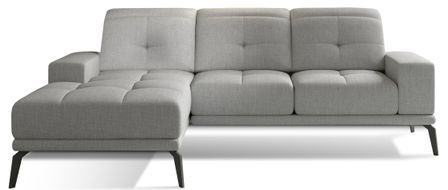 Canapé d'angle gauche 5 places tissu gris souris Torpille 265 cm