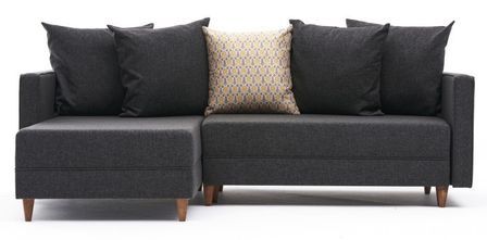 Canapé d'angle gauche tissu anthracite Klina 215 cm