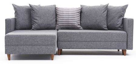 Canapé d'angle gauche tissu gris clair Klina 215 cm