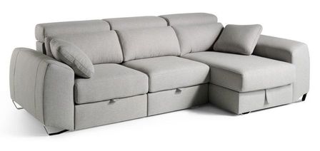 Canapé d'angle gauche tissu gris Kaninawa 2