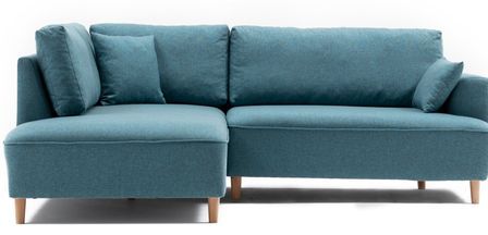 Canapé d'angle gauche tissu turquoise Akena 236 cm