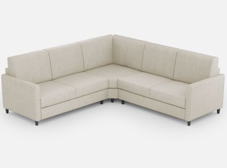 Canapé d'angle moderne italien tissu blanc cassé Korane - 5 tailles